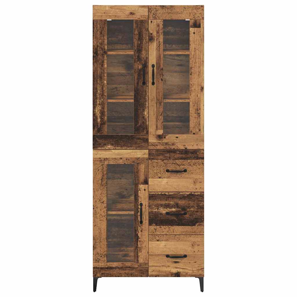 Highboard Wandmontiert Altholz 69,5 x 34 x 180 cm Holzwerkstoff