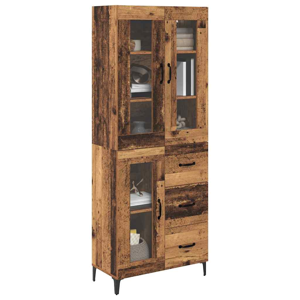 Highboard Wandmontiert Altholz 69,5 x 34 x 180 cm Holzwerkstoff