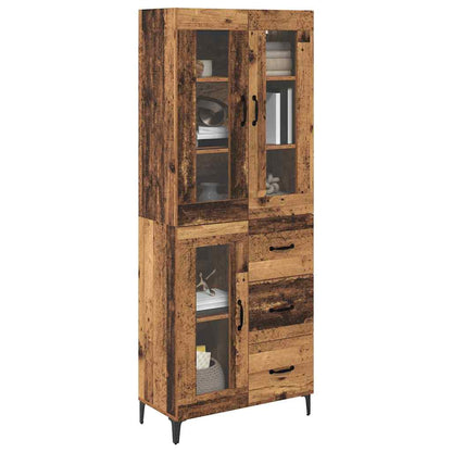 Highboard Wandmontiert Altholz 69,5 x 34 x 180 cm Holzwerkstoff