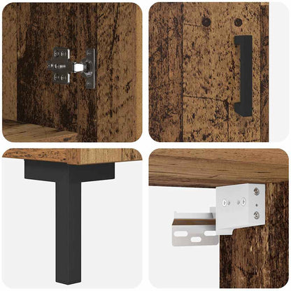 Highboard Wandmontiert Altholz 69,5 x 34 x 180 cm Holzwerkstoff