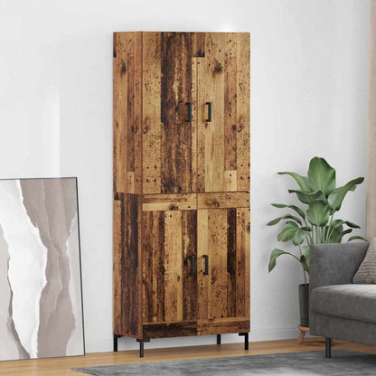 Highboard Wandmontiert Altholz 69,5 x 34 x 180 cm Holzwerkstoff