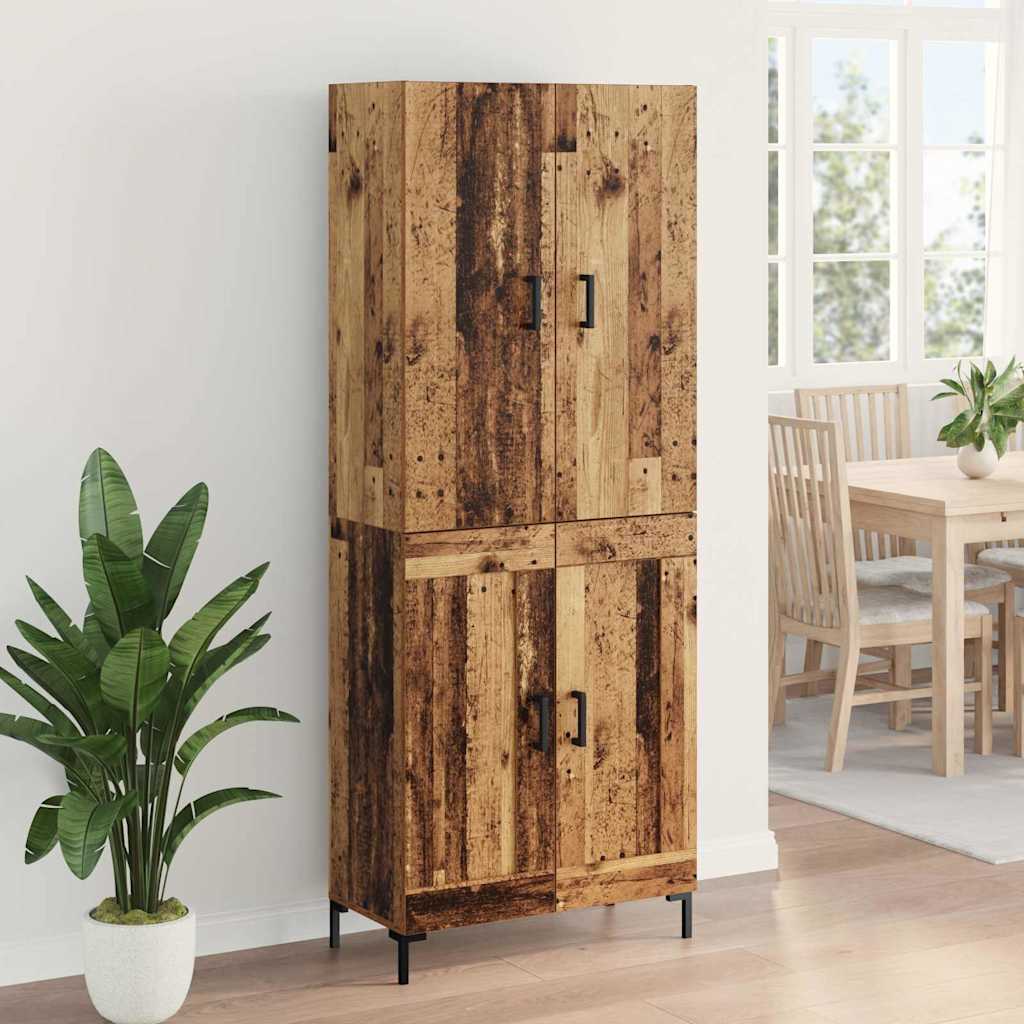 Highboard Wandmontiert Altholz 69,5 x 34 x 180 cm Holzwerkstoff