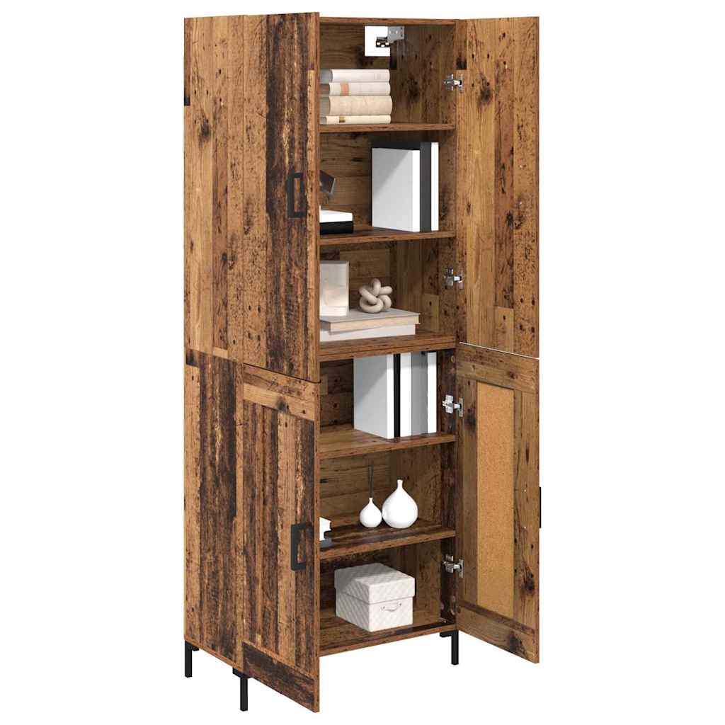Highboard Wandmontiert Altholz 69,5 x 34 x 180 cm Holzwerkstoff
