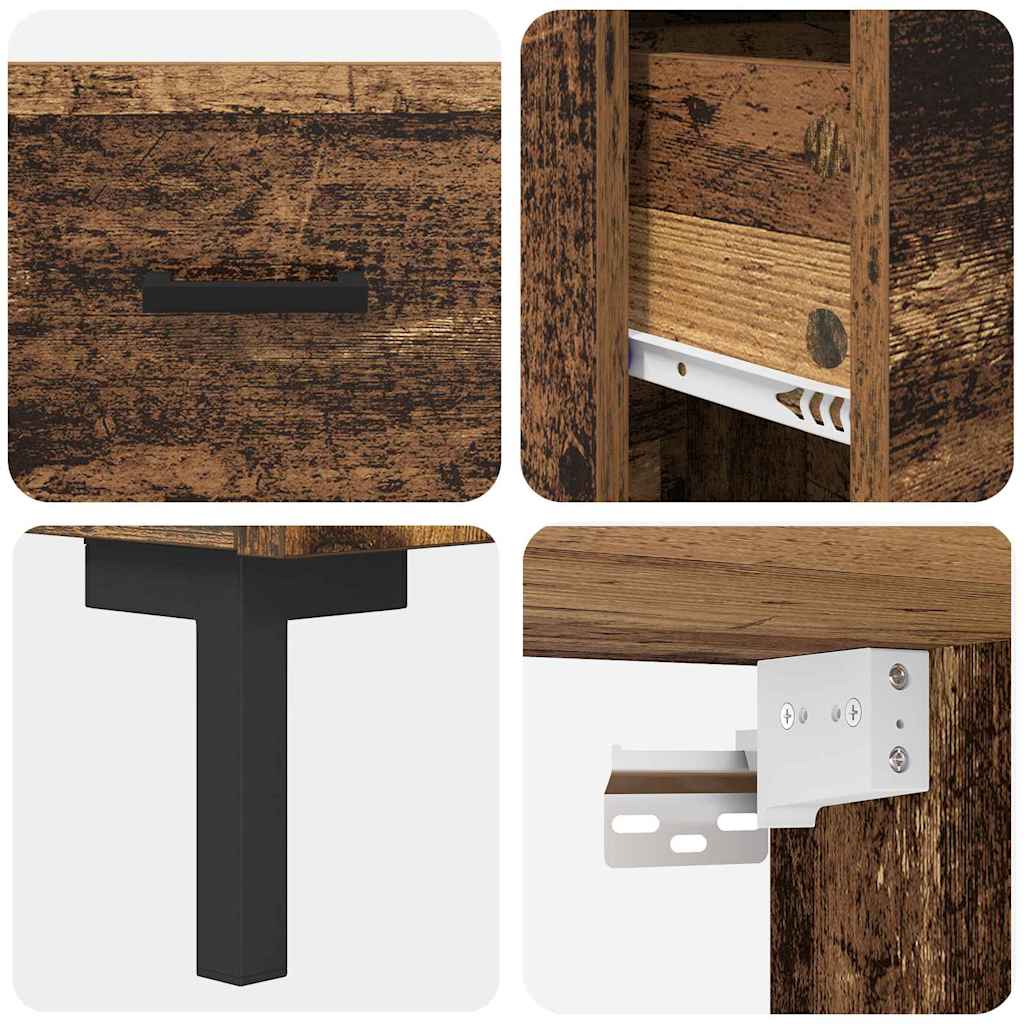 Highboard Altholz 69,5 x 34 x 180 cm Holzwerkstoff