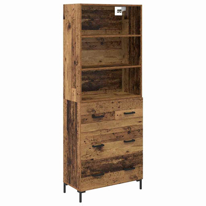 Highboard Altholz 69,5 x 34 x 180 cm Holzwerkstoff