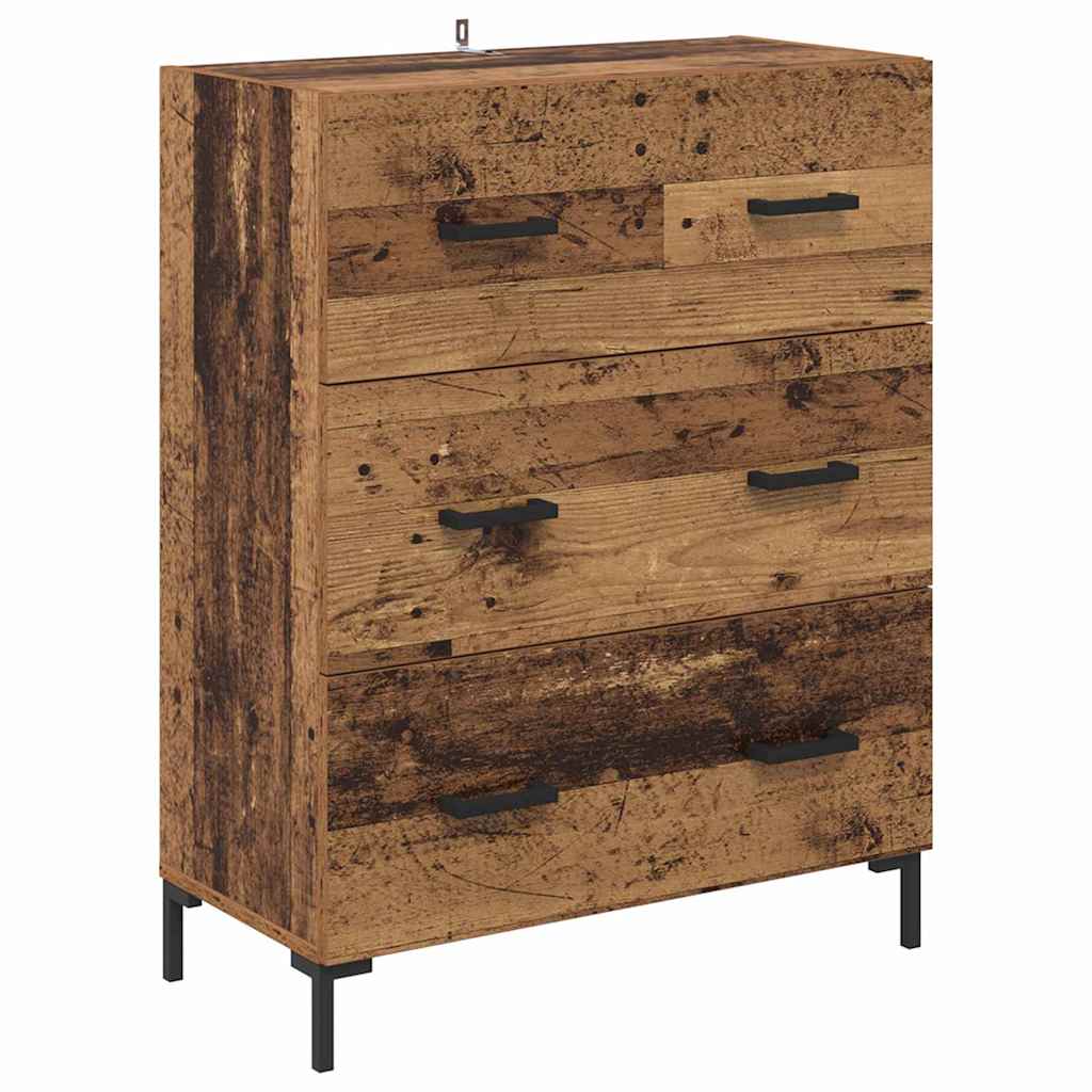 Highboard Altholz 69,5 x 34 x 180 cm Holzwerkstoff