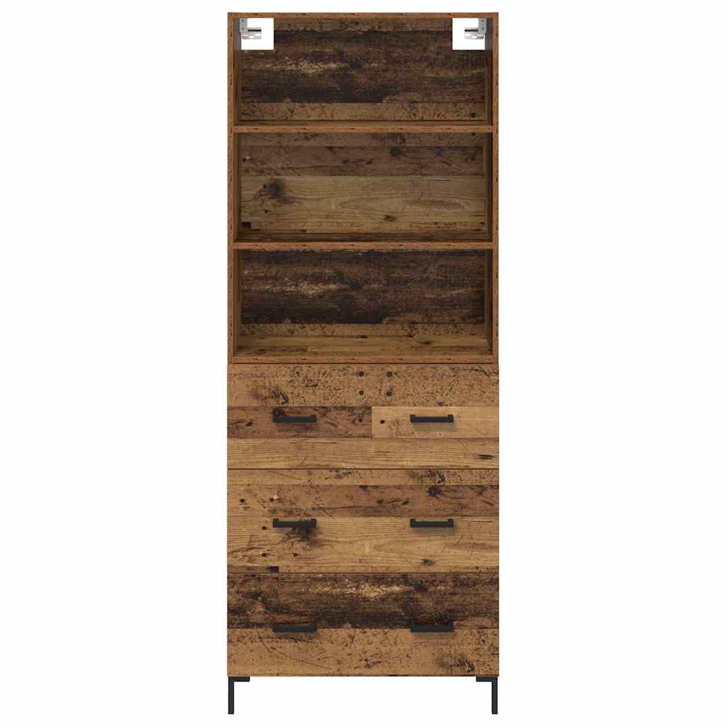Highboard Altholz 69,5 x 34 x 180 cm Holzwerkstoff