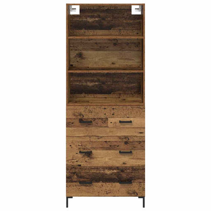Highboard Altholz 69,5 x 34 x 180 cm Holzwerkstoff
