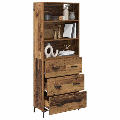 Highboard Altholz 69,5 x 34 x 180 cm Holzwerkstoff