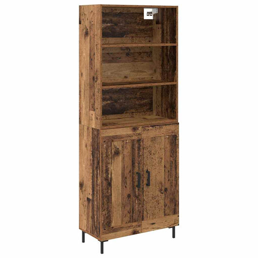 Highboard Altholz 69,5 x 34 x 180 cm Holzwerkstoff
