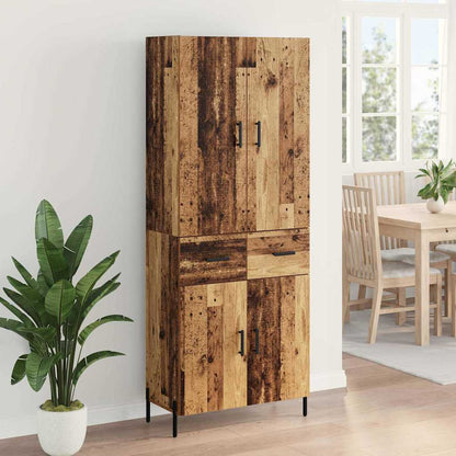 Highboard Wandmontiert Altholz 69,5 x 34 x 180 cm Holzwerkstoff