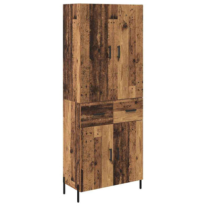 Highboard Wandmontiert Altholz 69,5 x 34 x 180 cm Holzwerkstoff