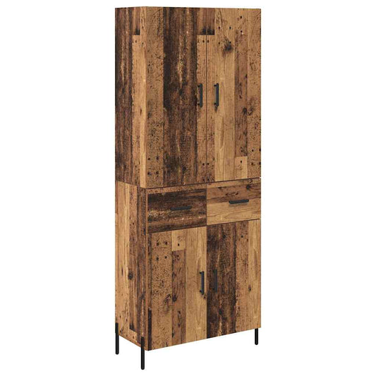 Highboard Wandmontiert Altholz 69,5 x 34 x 180 cm Holzwerkstoff