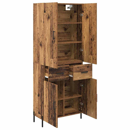 Highboard Wandmontiert Altholz 69,5 x 34 x 180 cm Holzwerkstoff