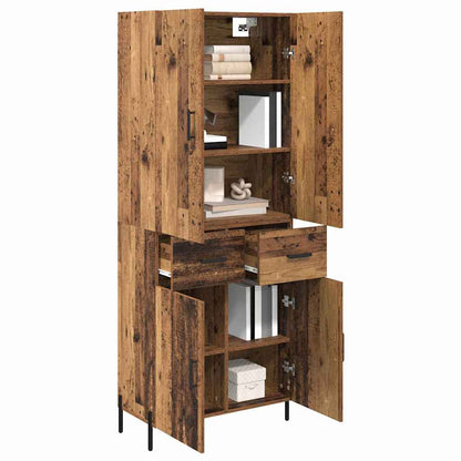 Highboard Wandmontiert Altholz 69,5 x 34 x 180 cm Holzwerkstoff
