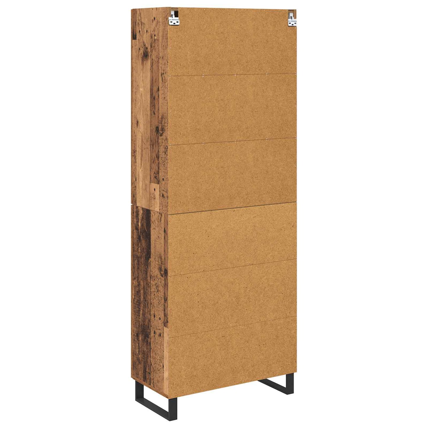 Highboard 2 pcs Altholz Engineered Wood und Glas