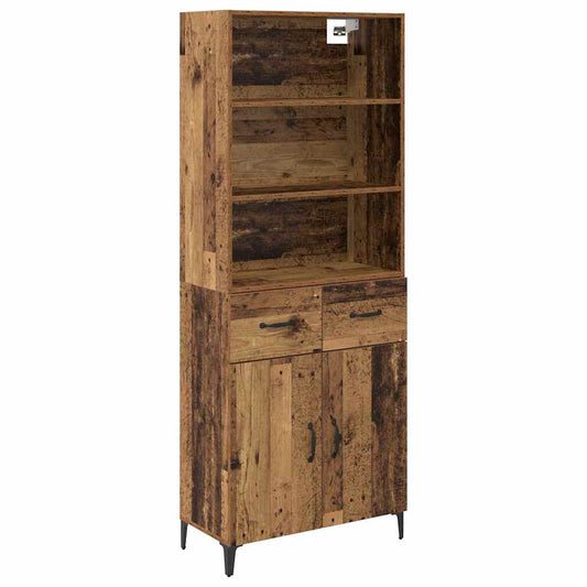 Highboard Altholz 69,5 x 34 x 180 cm Holzwerkstoff