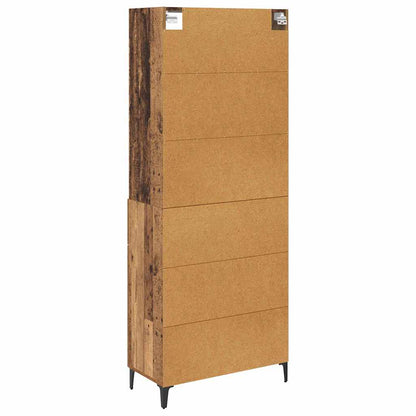 Highboard Altholz 69,5 x 34 x 180 cm Holzwerkstoff