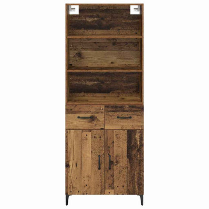 Highboard Altholz 69,5 x 34 x 180 cm Holzwerkstoff