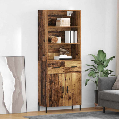 Highboard Altholz 69,5 x 32,5 x 180 cm Holzwerkstoff