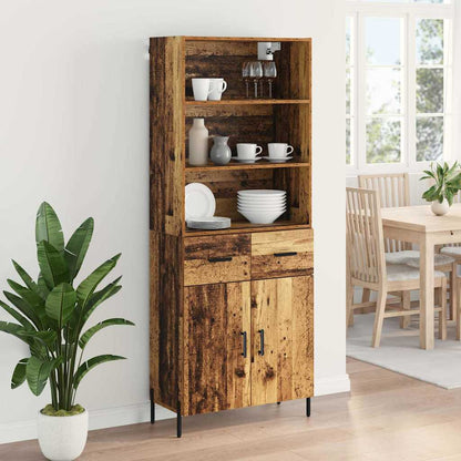Highboard Altholz 69,5 x 32,5 x 180 cm Holzwerkstoff