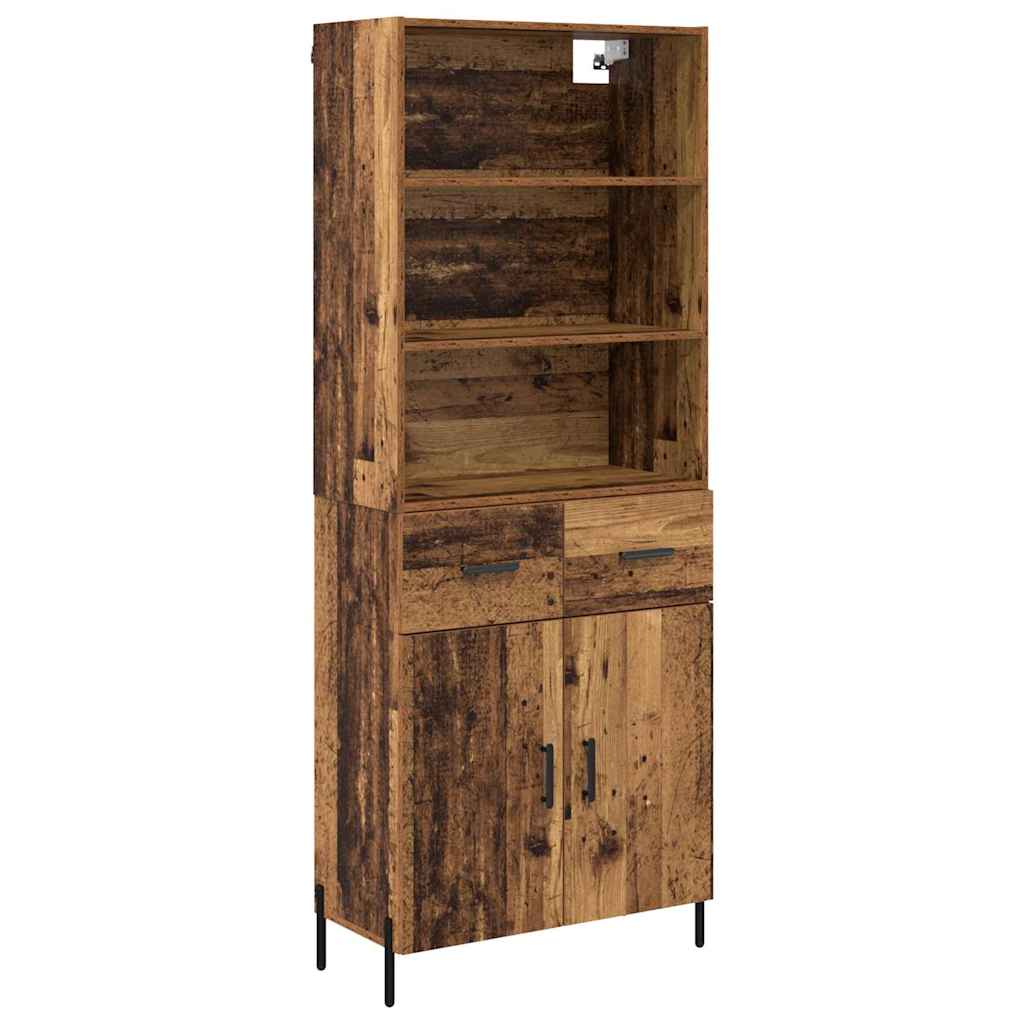 Highboard Altholz 69,5 x 32,5 x 180 cm Holzwerkstoff