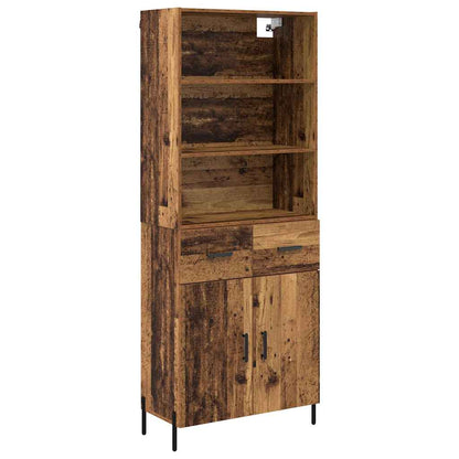 Highboard Altholz 69,5 x 32,5 x 180 cm Holzwerkstoff