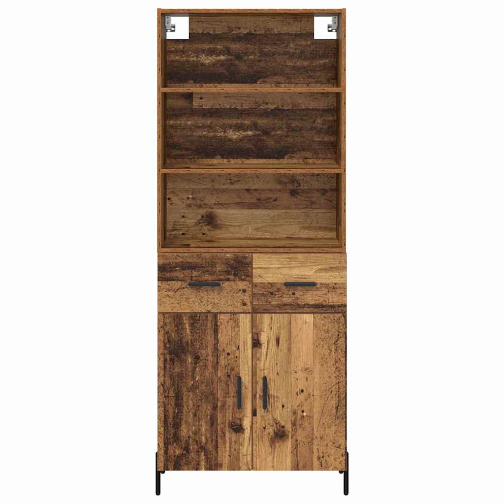 Highboard Altholz 69,5 x 32,5 x 180 cm Holzwerkstoff