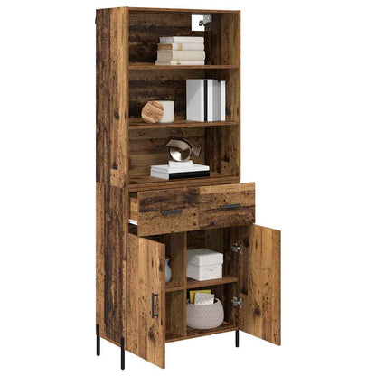 Highboard Altholz 69,5 x 32,5 x 180 cm Holzwerkstoff