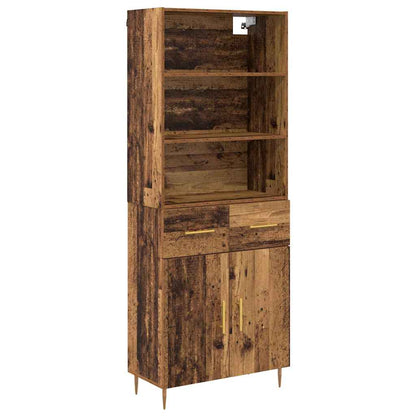 Highboard Altholz 69,5 x 34 x 180 cm Holzwerkstoff