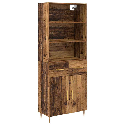 Highboard Altholz 69,5 x 34 x 180 cm Holzwerkstoff