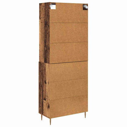 Highboard Altholz 69,5 x 34 x 180 cm Holzwerkstoff