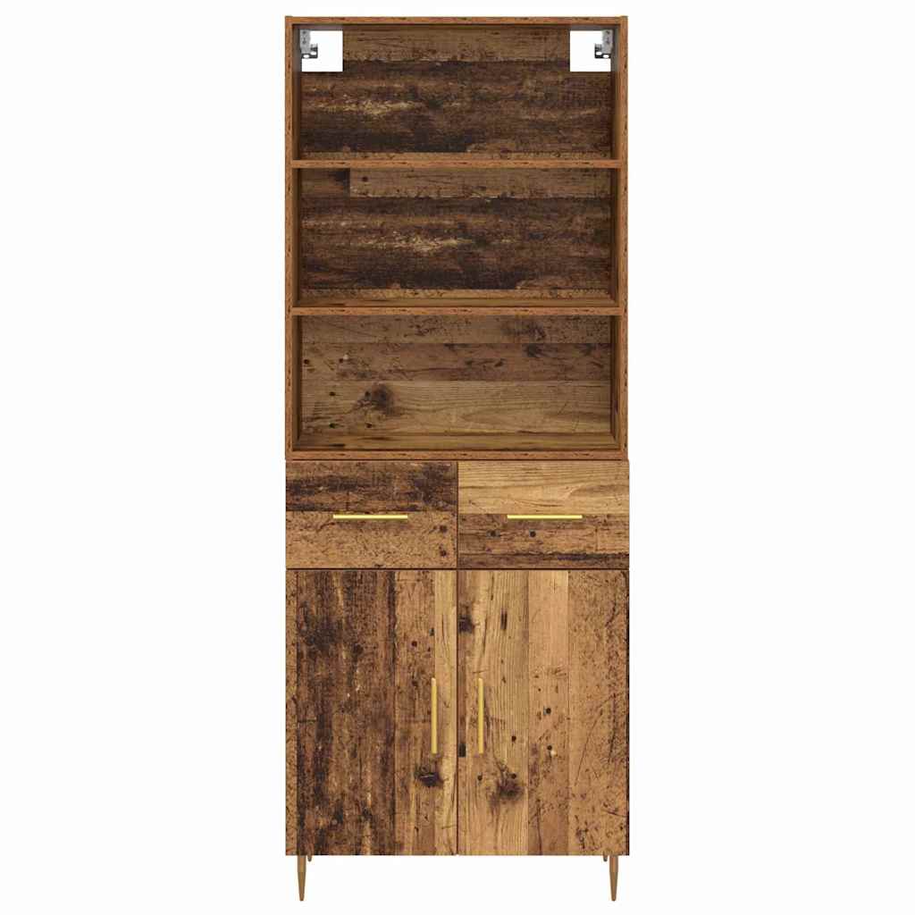 Highboard Altholz 69,5 x 34 x 180 cm Holzwerkstoff