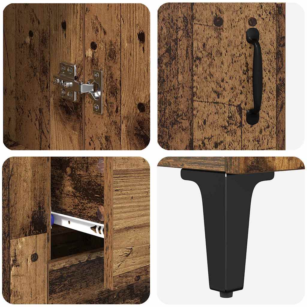 Highboard Altholz 69,5 x 34 x 180 cm Holzwerkstoff