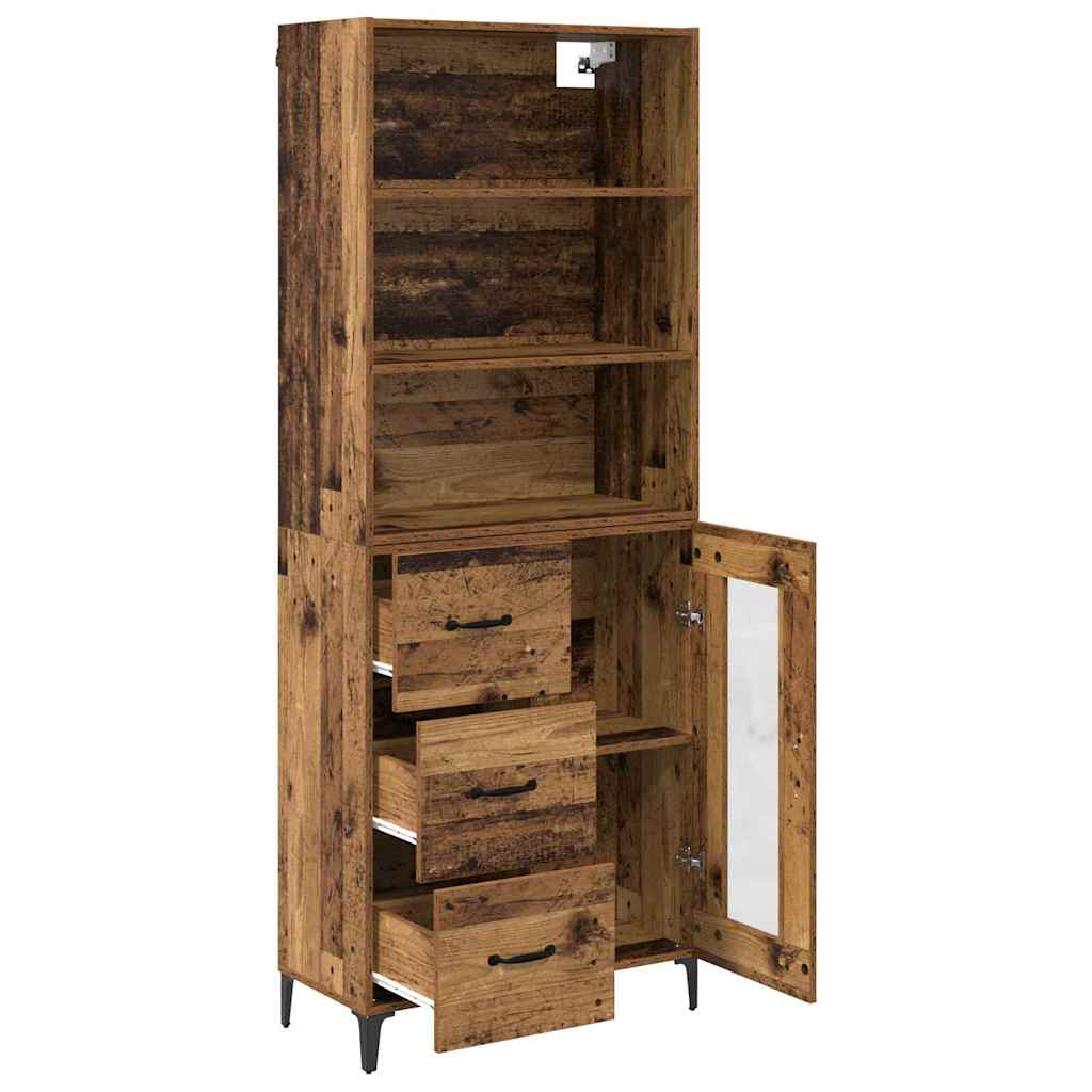 Highboard Altholz 69,5 x 34 x 180 cm Holzwerkstoff