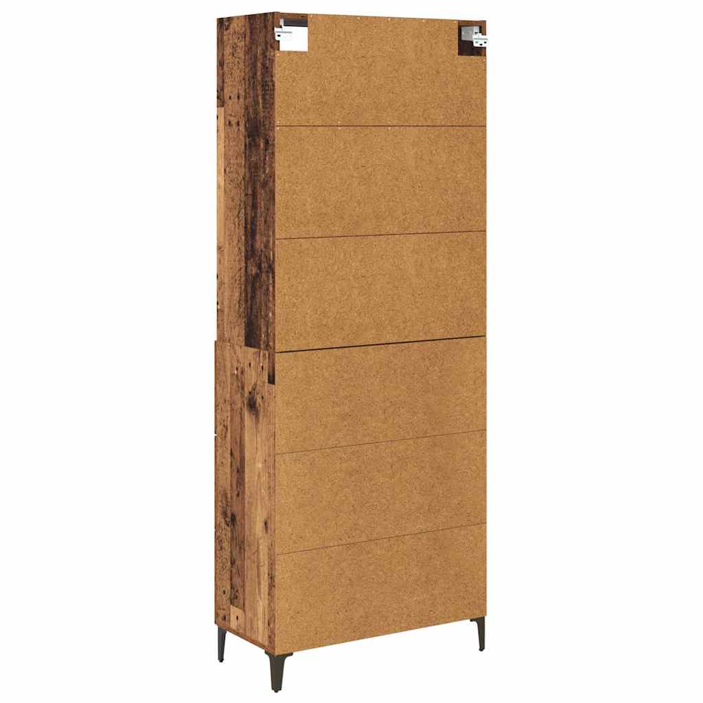 Highboard Altholz 69,5 x 34 x 180 cm Holzwerkstoff