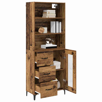 Highboard Altholz 69,5 x 34 x 180 cm Holzwerkstoff