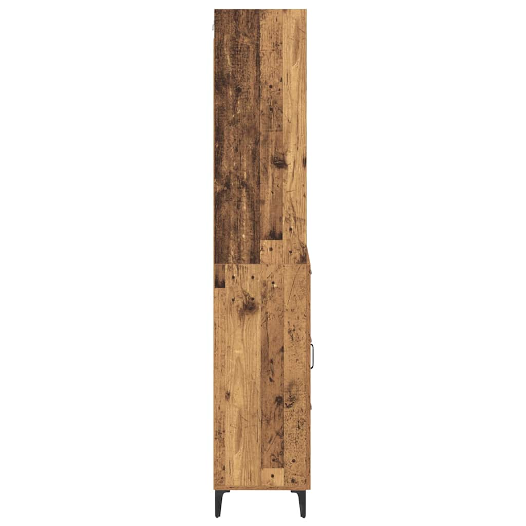 Highboard Altholz 69,5 x 34 x 180 cm Holzwerkstoff