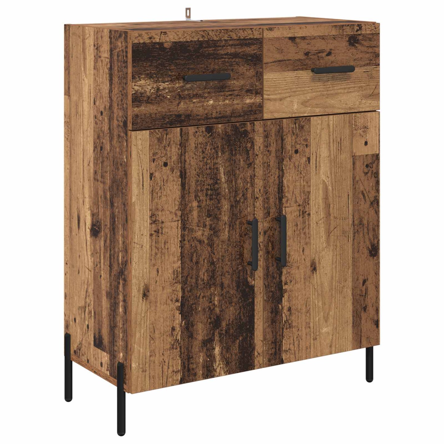 Highboard Wandmontiert Altholz 69,5 x 34 x 180 cm Holzwerkstoff