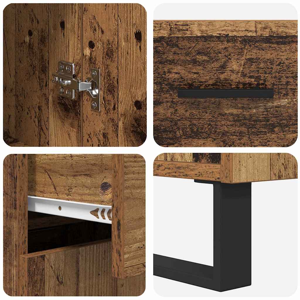 Highboard Altholz 69,5 x 34 x 180 cm Holzwerkstoff