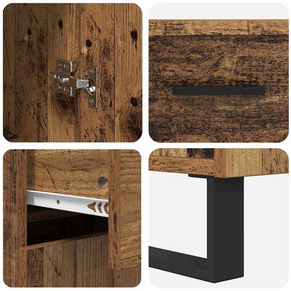 Highboard Altholz 69,5 x 34 x 180 cm Holzwerkstoff