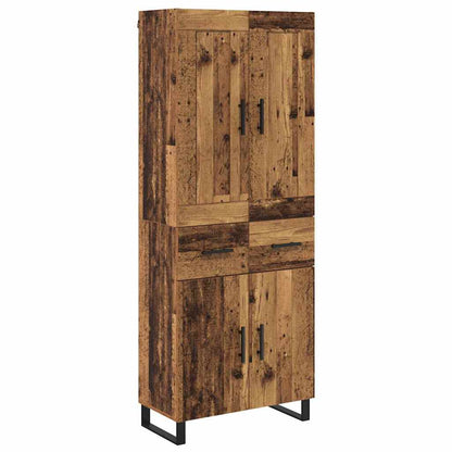 Highboard Altholz 69,5 x 34 x 180 cm Holzwerkstoff