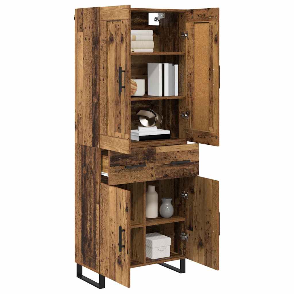 Highboard Altholz 69,5 x 34 x 180 cm Holzwerkstoff