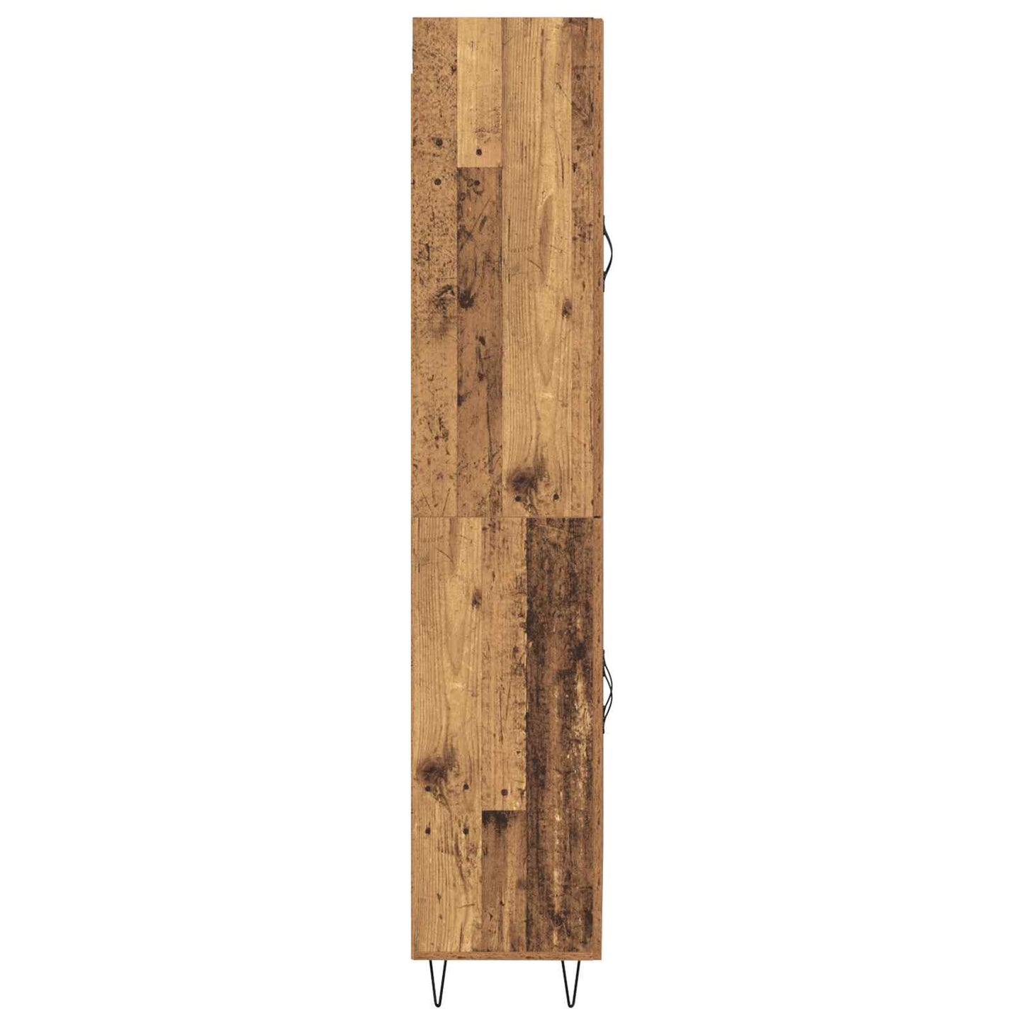 Highboard 2 pcs Altholz Ingenieurholz und Glas