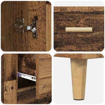 Highboard Altholz 69,5 x 34 x 180 cm Holzwerkstoff