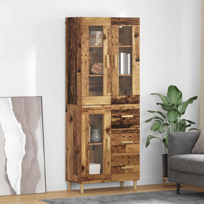Highboard Altholz 69,5 x 34 x 180 cm Holzwerkstoff