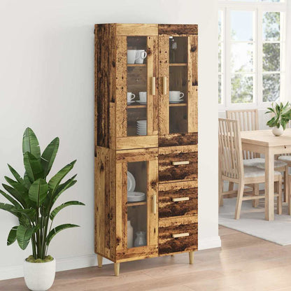 Highboard Altholz 69,5 x 34 x 180 cm Holzwerkstoff