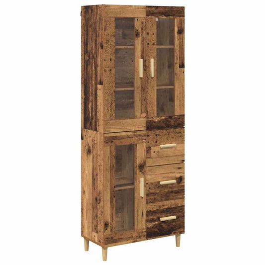 Highboard Altholz 69,5 x 34 x 180 cm Holzwerkstoff