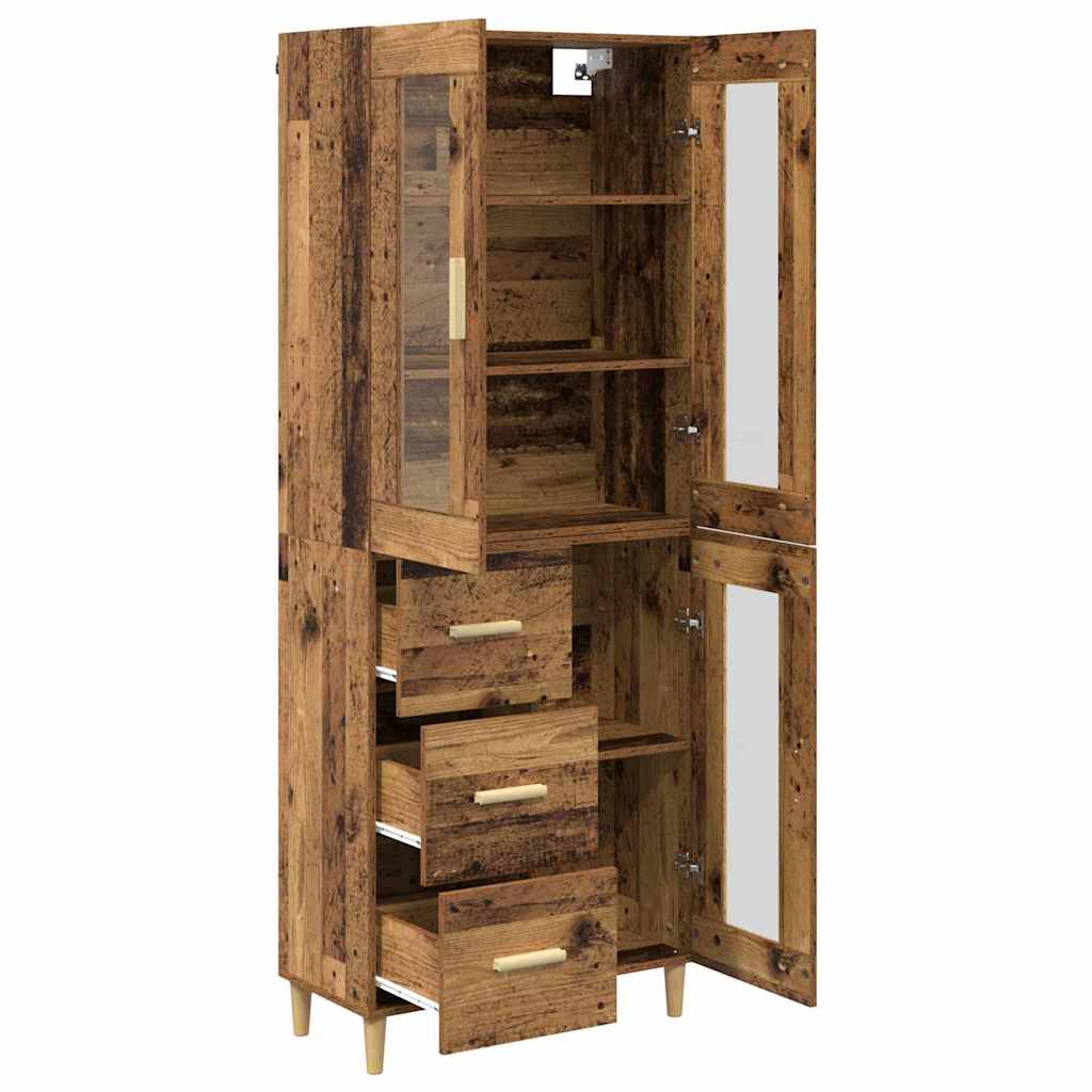 Highboard Altholz 69,5 x 34 x 180 cm Holzwerkstoff