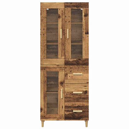 Highboard Altholz 69,5 x 34 x 180 cm Holzwerkstoff